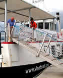 Getting gangway ready for visitors boarding